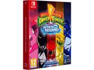 Boîte de jeu avec Power Rangers sur la couverture. Dos rouge avec logo Nintendo Switch.