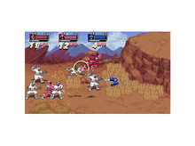 Charger l&#39;image dans la galerie, Jeu pixélisé, Power Rangers combattant des ennemis blancs dans un désert.
