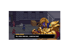 Charger l&#39;image dans la galerie, Image pixélisée d&#39;un jeu vidéo. Le personnage Goldar parle aux Power Rangers.
