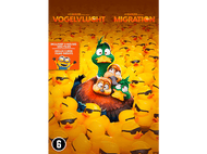 Affiche de film avec des canards et du texte. Canard vert au centre. Beaucoup de canards en caoutchouc jaunes en arrière-plan.