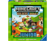 Une boîte de jeu de société Minecraft Junior, verte, avec des personnages du jeu et un environnement Minecraft.