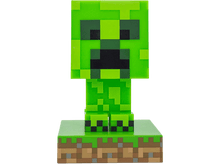 Charger l&#39;image dans la galerie, Un Creeper vert de Minecraft sur une base verte. C&#39;est une figurine en forme de bloc, debout.
