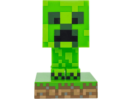 Un Creeper vert de Minecraft sur une base verte. C