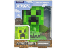 Charger l&#39;image dans la galerie, Une lampe Creeper de Minecraft dans son emballage, montrant une figurine Creeper verte.
