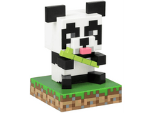 Charger l&#39;image dans la galerie, Figurine de panda Minecraft tenant un bâton de bambou vert, sur une base verte.
