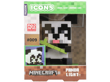 Charger l&#39;image dans la galerie, Lumière panda Minecraft dans une boîte. Le panda est noir et blanc, tenant du bambou. La boîte est verte.
