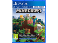 Couverture du jeu Minecraft PS4 avec des personnages et un cochon.