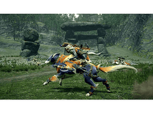 Charger l&#39;image dans la galerie, Une personne chevauchant une créature ressemblant à un loup dans un cadre fantastique, avec une arche en pierre en arrière-plan.
