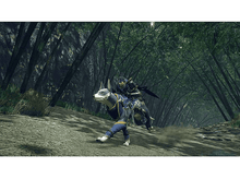 Charger l&#39;image dans la galerie, Un personnage monte une créature semblable à un loup dans une forêt de bambous.
