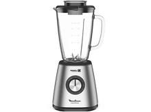 Charger l&#39;image dans la galerie, Un blender argenté avec un récipient en verre. Il a un dessus noir et une base argentée avec un cadran.
