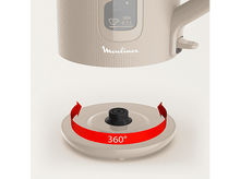 Charger l&#39;image dans la galerie, Bouilloire électrique beige, détail du socle, fond blanc.
