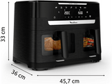 MOULINEX Ever Fry XXL Dual EZ9478F0 - Airfryer - Black - 1,5 kg - 2700 W