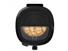 Charger l&#39;image dans la galerie, Friteuse à air noire avec de la nourriture à l&#39;intérieur. La nourriture est des nuggets.

