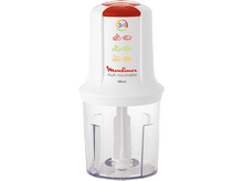 Charger l&#39;image dans la galerie, Moulinex multi moulinette blanche. Elle a un dessus rouge et un récipient transparent. Le produit est seul.
