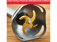 Charger l&#39;image dans la galerie, Gros plan d&#39;une lame de mixeur argentée et dorée, avec du texte au-dessus.
