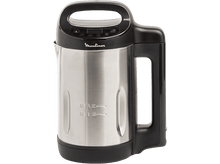 Charger l&#39;image dans la galerie, Un mixeur en acier inoxydable avec une poignée noire et un panneau de commande noir. Le logo est en haut.
