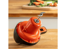 Charger l&#39;image dans la galerie, Mixeur orange sur une surface en bois. Couleurs noir et orange.
