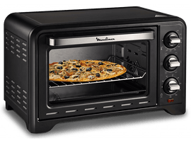 Four à pizza Moulinex noir, avec pizza à l