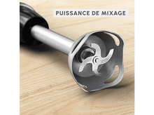 Charger l&#39;image dans la galerie, Gros plan sur une lame de mixeur argentée avec le texte &quot;POWELIX TECHNOLOGY&quot; sur fond de bois.
