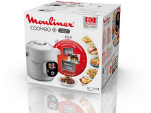 Charger l&#39;image dans la galerie, Boîte Moulinex Cookeo blanche et rouge, image du produit, fond blanc, vue en angle.
