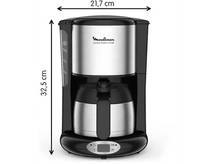 Charger l&#39;image dans la galerie, MOULINEX Percolateur Subito Therm Timer (FT362811/7211003648) Machine à café Noir
