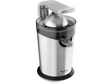 Charger l&#39;image dans la galerie, Presse-agrumes argenté Moulinex VitaPress Pro, vue latérale, sur fond blanc. Prise de vue du produit.
