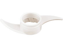 Charger l&#39;image dans la galerie, Une lame de hachoir en plastique blanc. La lame a une partie centrale cylindrique avec deux lames s&#39;étendant vers l&#39;extérieur.
