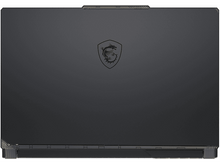 Charger l&#39;image dans la galerie, Dos d&#39;ordinateur portable noir avec logo MSI, fond gris foncé.
