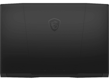 Charger l&#39;image dans la galerie, Couvercle d&#39;ordinateur portable noir avec logo MSI, sur fond blanc, vue de dessus.
