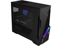 Charger l&#39;image dans la galerie, Boîtier PC gaming MSI noir avec panneau latéral en verre, montrant les composants internes et l&#39;éclairage RGB.

