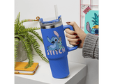Mug de voyage XL Stitch 900ml avec paille Bleu (PP14794LS)