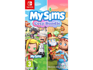 Une jaquette de jeu Nintendo Switch avec le titre 'My Sims Cozy Bundle' et des personnages.