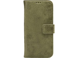 Coque de téléphone verte avec fermeture à languette.