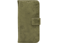 Coque de téléphone verte avec fermeture à languette.