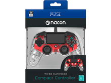 Charger l&#39;image dans la galerie, NACON Manette filaire Compacte Lumineuse PS4 Rouge (PS4OFCPADCLRED)
