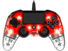 Charger l&#39;image dans la galerie, NACON Manette filaire Compacte Lumineuse PS4 Rouge (PS4OFCPADCLRED)
