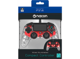 NACON Manette filaire Compacte Lumineuse PS4 Rouge (PS4OFCPADCLRED)