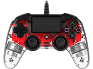 NACON Manette filaire Compacte Lumineuse PS4 Rouge (PS4OFCPADCLRED)