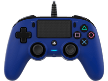 Charger l&#39;image dans la galerie, Manette PS4 bleue avec boutons, partage, options et logo PS. Fond noir.
