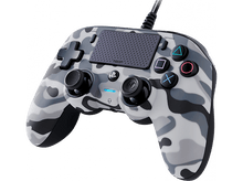 Charger l&#39;image dans la galerie, Manette Nacon PS4 à motif camouflage avec boutons, croix directionnelle et joysticks ; fond noir.
