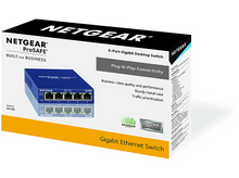 Charger l&#39;image dans la galerie, NETGEAR Switch de bureau 5 ports ProSafe Unmanaged Gris (GS105GE)
