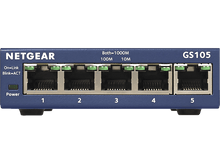 Charger l&#39;image dans la galerie, NETGEAR Switch de bureau 5 ports ProSafe Unmanaged Gris (GS105GE)
