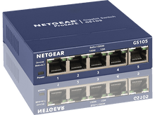 Charger l&#39;image dans la galerie, NETGEAR Switch de bureau 5 ports ProSafe Unmanaged Gris (GS105GE)
