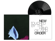Pochette d'album, disque vinyle noir avec texte : Touched by the Hand of God.