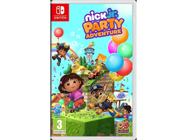 Boîte de jeu Nintendo Switch. Couverture colorée avec des personnages de dessins animés et un thème de fête.