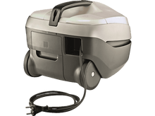 Charger l&#39;image dans la galerie, Un aspirateur gris et noir avec une poignée et un cordon d&#39;alimentation noir enroulé.
