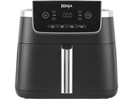 Friteuse à air Ninja noire avec écran numérique et boutons de fonction sur le dessus.