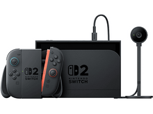 Charger l&#39;image dans la galerie, Nintendo Switch avec Joy-Cons et webcam. Console noire, fond blanc.
