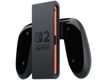 Charger l&#39;image dans la galerie, Une Nintendo Switch noire avec des manettes attachées, placée horizontalement.

