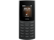 Téléphone Nokia noir avec clavier, l'écran affiche l'heure et la date. L'écran affiche 'Déverrouiller'.